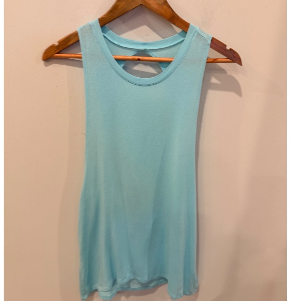 Beyond Yoga Womens Small Blue Open Back Keyhole Muscle Tank Top Activewear USA